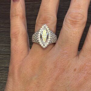 Elegant CZ Sterling Silver Cocktail Ring